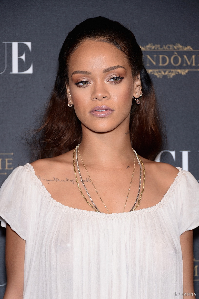 Rihanna Seehtrough Dress Vogue Nipple Feet